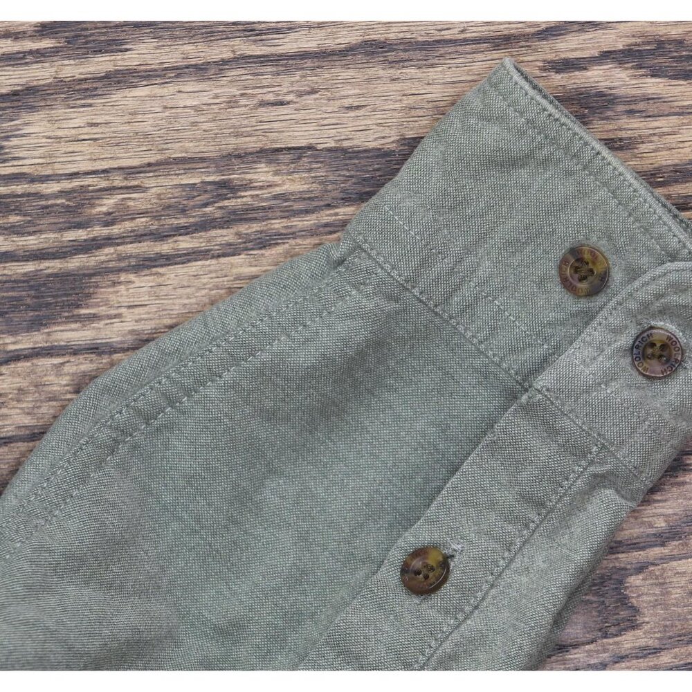 Woolrich Mens Vintage Long Sleeve Cotton Button Up Shirt Green M - Picture 5 of 7